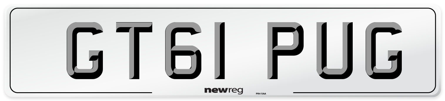 GT61 PUG Number Plate from New Reg
